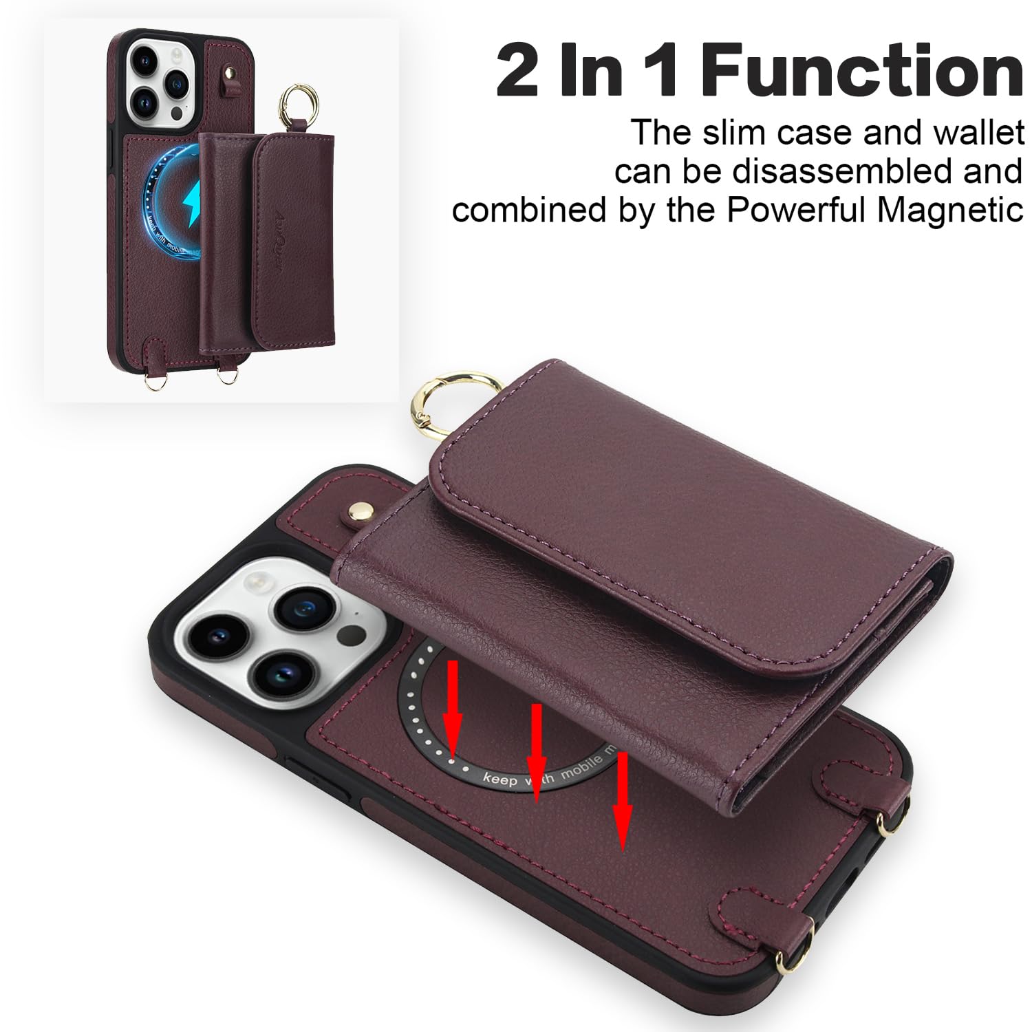 Amazon.com: Phone Case for iPhone 15 Pro 6.1 inch Wallet Magnetic